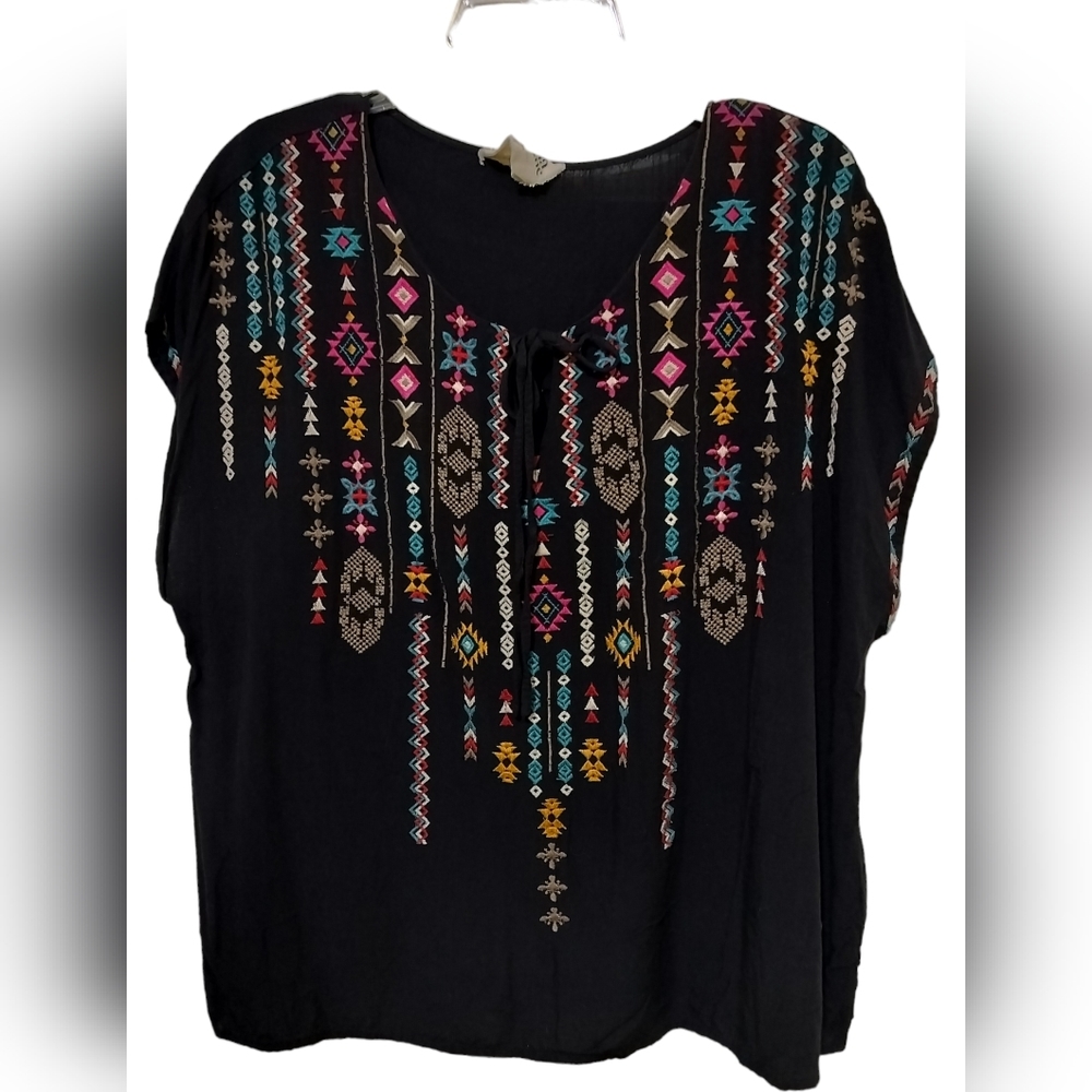 Savanna Jane Black with Colorful Embroidery